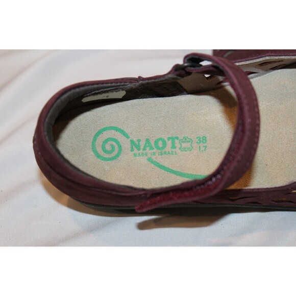 NAOT Agathis Women's Burgundy Suede Mary Jane Flat Comfort Shoes Size 38 US 7 - Picture 7 of 7